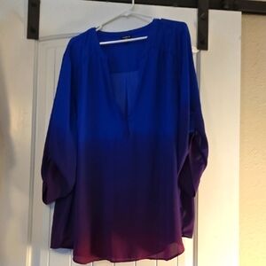 Torrid Harper Blue and Purple Ombre Blouse